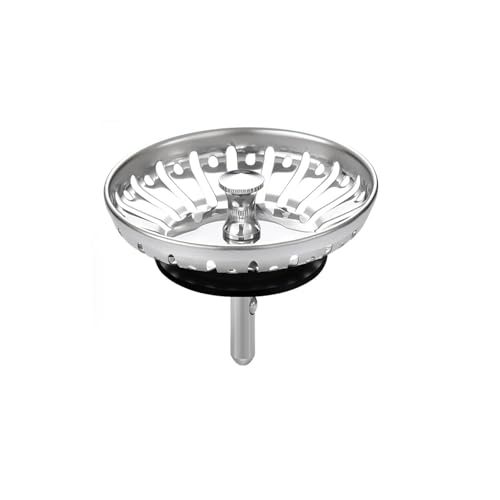 Abflusssieb 84mm Edelstahl, JOOTUEPO Abflussstopfen und Abflusssieb Küchenspüle, Abflussstopfen für 85mm Beckenloch, für Waschbecken und Küche von JOOTUEPO