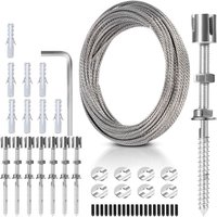 Swanew 12M Rankhilfe Edelstahl Unterstützung für Kletterpflanzen, komplettes Drahtseil Stahlseil Set mit Wandhalterung und Seildurchmesser 3 mm Swanew 12M Rankhilfe Edelstahl Unterstützung für Kletterpflanzen, komplettes Drahtseil Stahlseil Set mit Wandhalterung und Seildurchmesser 3 mm von JOPASSY