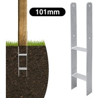 SWANEW 4x Pfostenträger Pfostenanker H-Pfostenanker Einbetonieren Pfostenträger Pfostenhalter 101mm 600MM von JOPASSY
