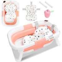 SWANEW Baby Badewanne Faltbar mit Thermometer und Badekissen - Faltbare Badewanne Baby 60.5 cm - Rosa SWANEW Baby Badewanne Faltbar mit Thermometer und Badekissen - Faltbare Badewanne Baby 60.5 cm - Rosa von JOPASSY
