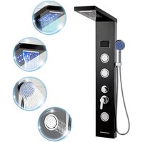 Duschpaneel für Badezimmer Hydromassagen Duschsystem Regendusche Multifunktionales Duschpaneel 5 große Massagedüsen Duschsäule, Schwarz - Jopassy von JOPASSY