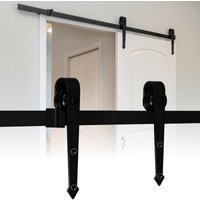 Jopassy - swanew Schiebetürbeschlag Zimmertür Türbeschlag Big Wheel Scheunentor Belastung 150kg Laufschienen Schiebetürsystem Set 363 cm Pfeils von JOPASSY