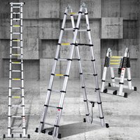 Jopassy Teleskopleiter schwarz Aluminium Klappbar Multifunktionsleiter Anlegeleiter 2.5M+2.5M Mehrzweckleiter Fingerklemmschutz Auszeihleiter Jopassy Teleskopleiter schwarz Aluminium Klappbar Multifunktionsleiter Anlegeleiter 2.5M+2.5M Mehrzweckleiter Fingerklemmschutz Auszeihleiter von JOPASSY