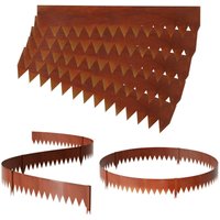 Rasenkante mit Spitzen Metall 100 x 20 cm 5m Beeteinfassung Mähkante Verzinkt Wegbegrenzung Beetumrandung Palisade inkl. Handschuhe Rost - Jopassy von JOPASSY
