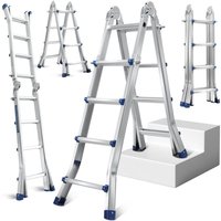 SWANEW Teleskopleiter Alu Leichtgewicht 4x4 Ebene Silber multifunktion Multifunktionsleiter Mehrzweckleiter Ausziehbare aus Hochwertigem Aluminium SWANEW Teleskopleiter Alu Leichtgewicht 4x4 Ebene Silber multifunktion Multifunktionsleiter Mehrzweckleiter Ausziehbare aus Hochwertigem Aluminium von JOPASSY