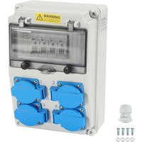 SWANEW Wandverteiler mit Leitungsschutzschalter 16A Stromverteiler Baustromverteiler mit 4xSchuko-Steckdose und CEE-Steckdose für Innen und Außen SWANEW Wandverteiler mit Leitungsschutzschalter 16A Stromverteiler Baustromverteiler mit 4xSchuko-Steckdose und CEE-Steckdose für Innen und Außen von JOPASSY
