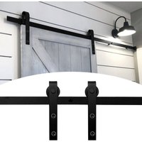 Jopassy - swanew Schiebetürbeschlag Zimmertür Türbeschlag Big Wheel Scheunentor Belastung 150kg Laufschienen Schiebetürsystem Set 244 cm von JOPASSY