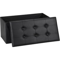 Sitzhocker sitzbank Schwarz faltbar mit Stauraum, Aufbewahrungsbox, Deckel abnehmbar 76x38x38cm - Jopassy von JOPASSY