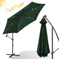 Swanew Sonnenschirm Ampelschirm 350 cm mit led, UV-Schutz, Kurbel -Grün von JOPASSY