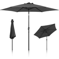 Jopassy - Sonnenschirm Ø270 cm Grau beidseitig um 30° knickbar UV-beständig Terrassenschirm Ampelschirm Marktschirm Strandschirm von JOPASSY