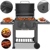 Swanew Holzkohle Grill Holzkohlegrill mit Unterer Ablage Standgrill Räucherofen Kohle von JOPASSY