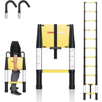 Jopassy - Teleskopleiter Alu Leichtgewicht 3,2m langsamer Abfall + Haken Multifunktionsleiter Mehrzweckleiter Ausziehbare Leiter 15 Stufe Stehleiter von JOPASSY