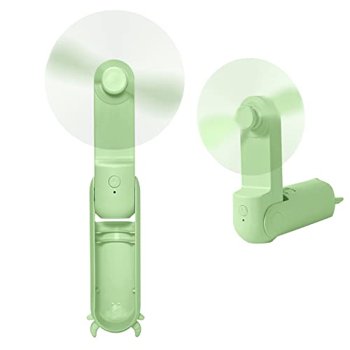 JOPHEK Handventilator Batteriebetrieben, Handventilator USB Tischventilator Kleiner Taschenventilator Miniventilator Tragbarer Ventilator mit Powerbank (Grün) von JOPHEK