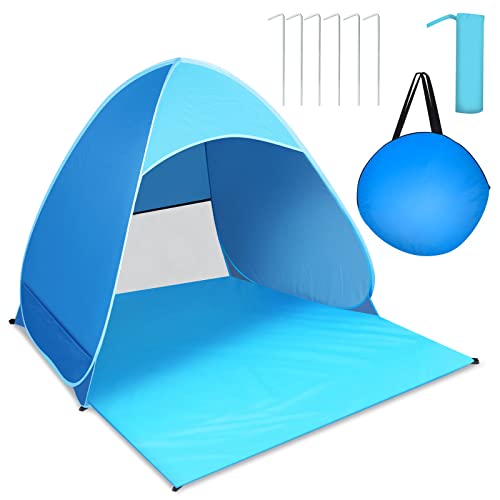 JOPHEK Pop-Up Beach Shelter, Beach Tent UPF 50+Portable Beach Tent Small Pack Size, Includes Carry Bag and Pegs, Blue von JOPHEK