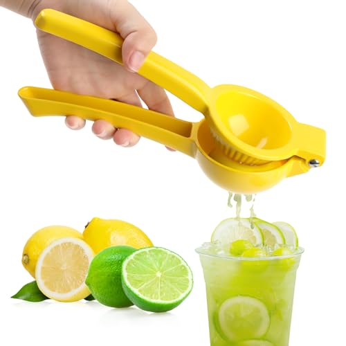 JOPHEK Zitronenpresse Handpresse, Zitronenpresse in Premium, Zitruspresse Manuell, Schweres Saftpresse Manuell, 7cm Durchmesser Lemon Squeezer für Küche, Bar, Restaurant, Spülmaschinenfest - Gelb von JOPHEK