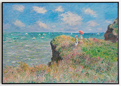 JOPRICO Claude Monet Druck - Klippenwanderung bei Pourville (1882) Größe 50x70 cm | 20x28 inch von JOPRICO