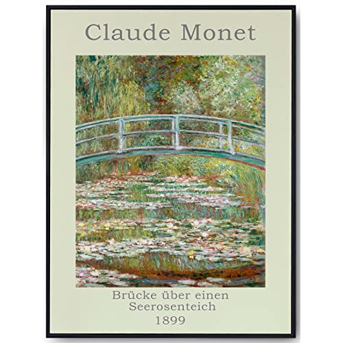 JOPRICO Claude Monet Poster - Brücke über einen Seerosenteich - Ausstellungsposter 50x70 cm - mattes Galeriepapier von JOPRICO