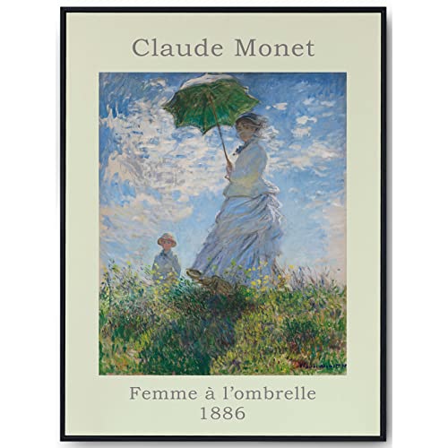JOPRICO Claude Monet Poster - Frau mit Sonnenschirm - Ausstellungsposter A4 21x29,7cm - mattes Galeriepapier von JOPRICO