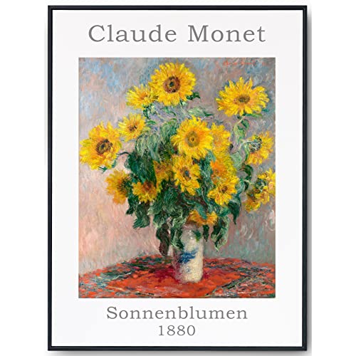 JOPRICO Claude Monet Poster - Sonnenblumen - Ausstellungsposter 50x70 cm - mattes Galeriepapier von JOPRICO