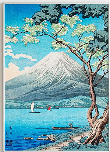 JOPRICO Fuji vom See Yamanaka - Hiroaki Takahashi - Japan Poster - Asia Dekoration - Vintage Japan Kunstdruck Größe 30x40 cm | 12x16 inch von JOPRICO