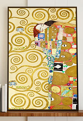 JOPRICO Gustav Klimt Poster Kunstdruck - Die Erfüllung (1905-1909), Stoclet Fries - Art Nouveau Poster von JOPRICO