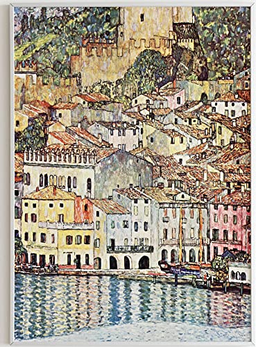 JOPRICO Gustav Klimt Poster Kunstdruck - Malcesine am Gardasee (1913) - Art Nouveau Poster – Kunstdruck in Galeriestandard – berühmte Gemälde Poster – berühmte Bilder Größe 21x30cm (A4) von JOPRICO