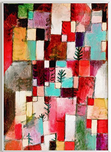 JOPRICO Paul Klee Poster Kunstdruck - Red Green and Violet and Yellow Rhythms (1920) by Paul Klee - berühmte Gemälde Impressionismus Kubismus Größe 50x70 cm | 20x28 inch von JOPRICO