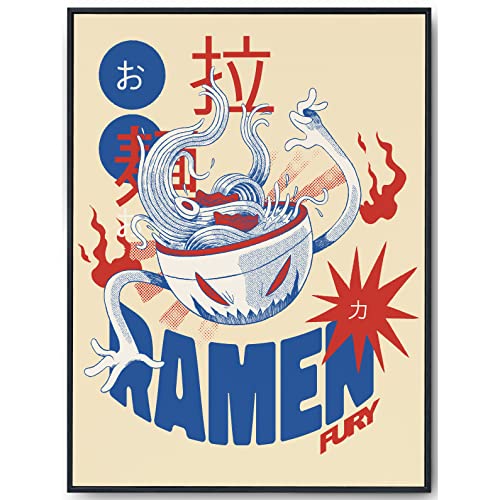 JOPRICO Ramen Poster - vintage Küchenposter - japan Deko - Kunstdruck - Ramen Fury von JOPRICO