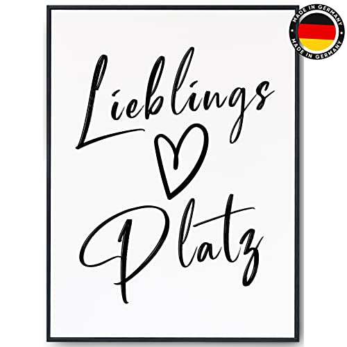 JOPRICO Spruch Poster, 50x70 cm, Wanddeko Wohnzimmer, Esszimmer, Küche, schwarz-weiß Bild Typografie ohne Rahmen, Wanbilder Wohnzimmer, Lieblingsplatz von JOPRICO