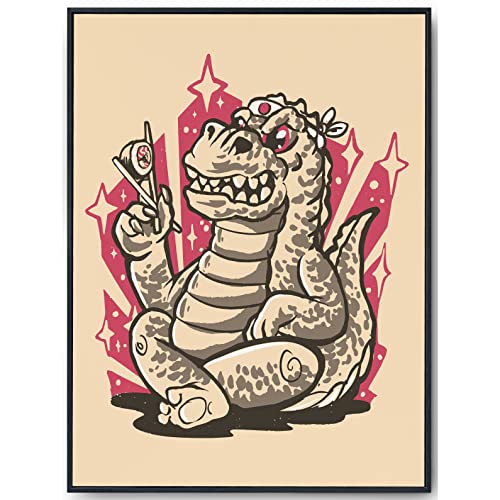 JOPRICO Sushi Poster - Sushi Godzilla - Japan Poster Vintage - Poster Küche - japanische Deko - Kunstdruck von JOPRICO