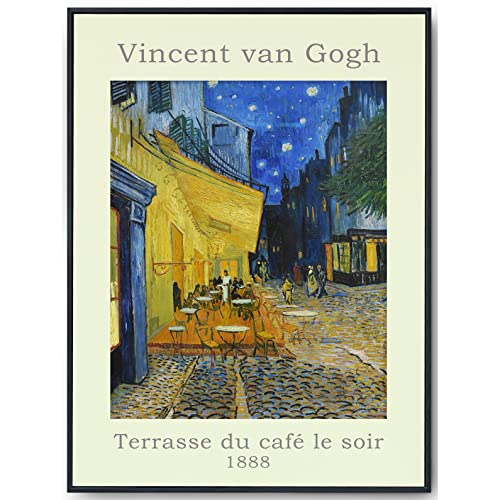 JOPRICO Vincent van Gogh Poster - Caféterrasse am Abend - Ausstellungsposter 50x70 cm - mattes Galeriepapier von JOPRICO