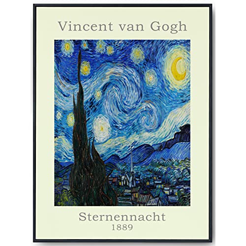 JOPRICO Vincent van Gogh Poster - Sternennacht - Ausstellungsposter 50x70 cm - mattes Galeriepapier von JOPRICO