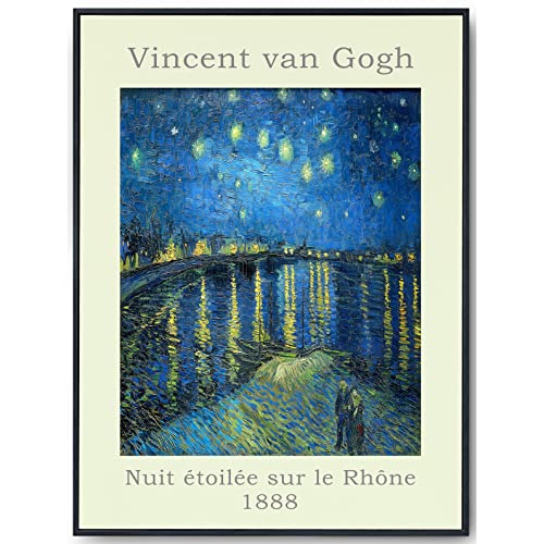 JOPRICO Vincent van Gogh Poster - Sternennacht über der Rhone - Ausstellungsposter 50x70 cm - mattes Galeriepapier von JOPRICO