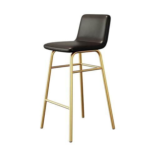 JOPUYRNMA Barhocker aus Kunstleder, Barhocker in Frühstücksthekenhöhe, Barstühle mit Metallbeinen, for Kücheninsel, Home Bar, Esszimmer(Black,75cm) von JOPUYRNMA