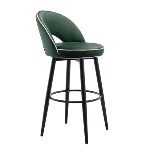 JOPUYRNMA Barhocker aus Napa-PU-Leder, um 360 ° drehbare Barhocker in Thekenhöhe, Barstühle mit Stahlbeinen und Fußstütze, for Kücheninsel-Restaurants(Green Velvet,72cm) von JOPUYRNMA