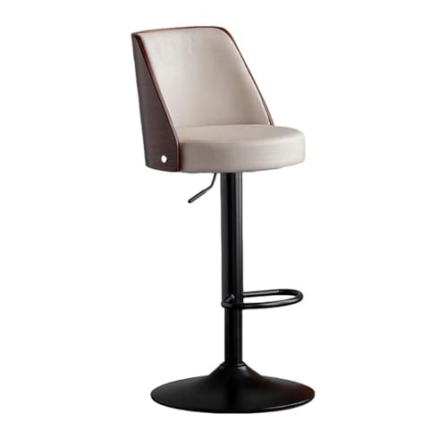 JOPUYRNMA Barhocker aus Tech-Stoff, höhenverstellbarer Drehhocker, gepolsterter moderner Barhockerstuhl for Küche, Hausbar, Esszimmer(Beige,62-82cm) von JOPUYRNMA