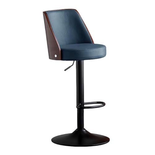 JOPUYRNMA Barhocker aus Tech-Stoff, höhenverstellbarer Drehhocker, gepolsterter moderner Barhockerstuhl for Küche, Hausbar, Esszimmer(Blue,62-82cm) von JOPUYRNMA
