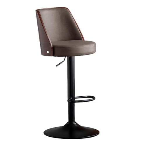 JOPUYRNMA Barhocker aus Tech-Stoff, höhenverstellbarer Drehhocker, gepolsterter moderner Barhockerstuhl for Küche, Hausbar, Esszimmer(Brown,62-82cm) von JOPUYRNMA
