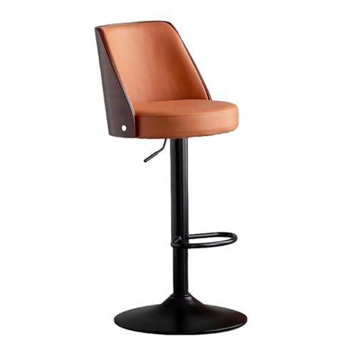 JOPUYRNMA Barhocker aus Tech-Stoff, höhenverstellbarer Drehhocker, gepolsterter moderner Barhockerstuhl for Küche, Hausbar, Esszimmer(Orange,62-82cm) von JOPUYRNMA