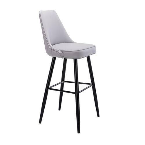 JOPUYRNMA Gepolsterter Barstuhl aus PU-Leder, Barhocker in Thekenhöhe, Moderne Barhocker for Kücheninseln mit Metallbeinen for Esszimmer, Küchentheke, Kneipe(Gray,75cm) von JOPUYRNMA