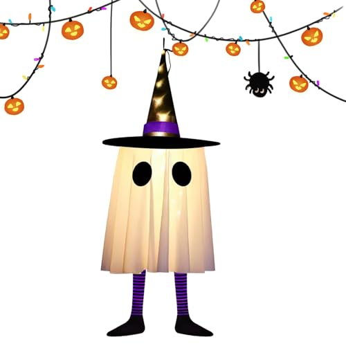 Halloween-Dekorationen für den Außenbereich, Hängeleuchte, Hexengeist, Dekoration, Zubehör, 3 Modi, LED, leuchtend, gruselige Dekoration für drinnen und draußen, für Hof, Garten (B) von JOPWUE