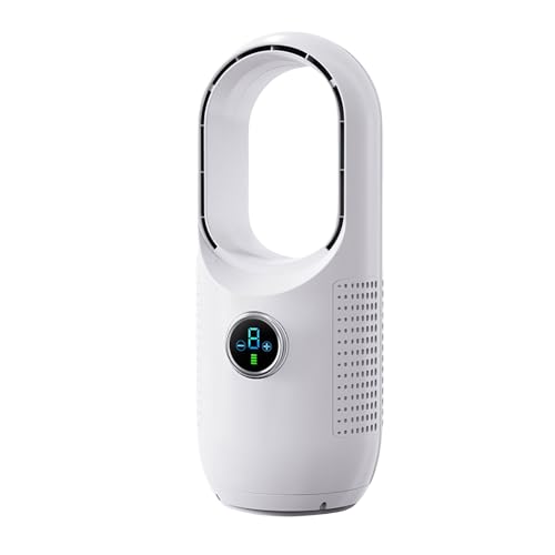 Rotorloser Ventilator,Turmventilator Leise,Touch,USB aufladbar Desktop Tower Fan,4000mah,LED-Display 3 Stufen Säulenventilator Standventilator Luftkühler,Bladeless Fan für Schlafzimmer,Büro (Weiß) Rotorloser Ventilator,Turmventilator Leise,Touch,USB aufladbar Desktop Tower Fan,4000mah,LED-Display 3 Stufen Säulenventilator Standventilator Luftkühler,Bladeless Fan für Schlafzimmer,Büro (Weiß) von JOPWUE