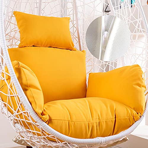 JORAsa Kissen für Egg Chair Swing, Outdoor-Hängesessel-Kissen, flauschig, wasserdicht, Ersatzbezug für Hängesessel-Kissen, Hängesessel-Kissen mit Kopfstütze und Armlehnen, Gelb von JORAsa