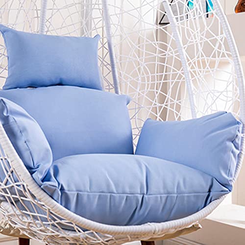 JORAsa Kissen für Egg Chair Swing, Outdoor-Hängesessel-Kissen, flauschig, wasserdicht, Ersatzbezug für Hängesessel-Kissen, Hängesessel-Kissen mit Kopfstütze und Armlehnen, blau von JORAsa