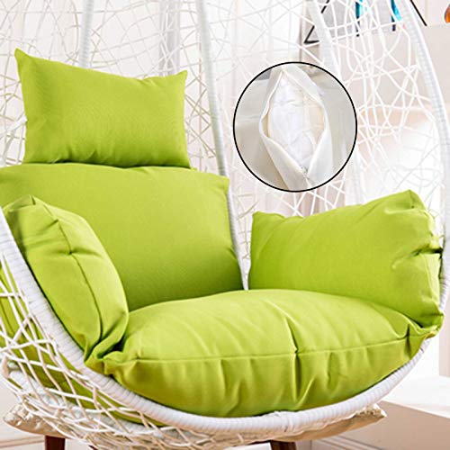 JORAsa Kissen für Egg Chair Swing, Outdoor-Hängesessel-Kissen, flauschig, wasserdicht, Ersatzbezug für Hängesessel-Kissen, Hängesessel-Kissen mit Kopfstütze und Armlehnen, grün von JORAsa