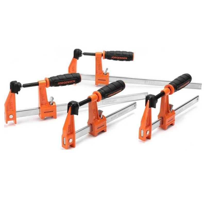 JORGENSEN Schraubzwinge 4er-Satz Mittelschwere Stahlklemmen (2-15 cm, 2-30 cm 2391335 von JORGENSEN