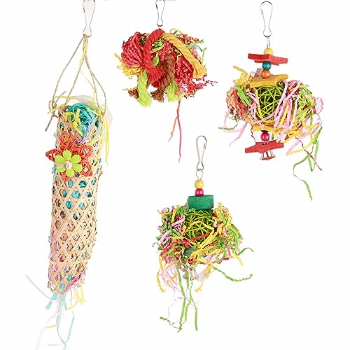 Spielzeug-Set Zum Zerkleinern von Vögeln, Bunter Vogelkäfig Zum Aufhängen, Kauen und Futtersuche, Vogelspielzeug, Sittich-Spielzeug, Vogelkäfig-Zubehör für Nymphensittiche, Sittiche, Wellensittiche, L Spielzeug-Set Zum Zerkleinern von Vögeln, Bunter Vogelkäfig Zum Aufhängen, Kauen und Futtersuche, Vogelspielzeug, Sittich-Spielzeug, Vogelkäfig-Zubehör für Nymphensittiche, Sittiche, Wellensittiche, L von JOROBURO