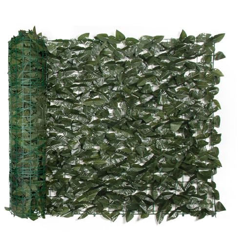 JORON Künstliche Hecke Sichtschutz, 100 x 300cm Balkon Sichtschutz, Sichtschutz Balkon Blätter Sichtschutz Künstliche Hecke - Lorbeerblätter JORON Künstliche Hecke Sichtschutz, 100 x 300cm Balkon Sichtschutz, Sichtschutz Balkon Blätter Sichtschutz Künstliche Hecke - Lorbeerblätter von JORON
