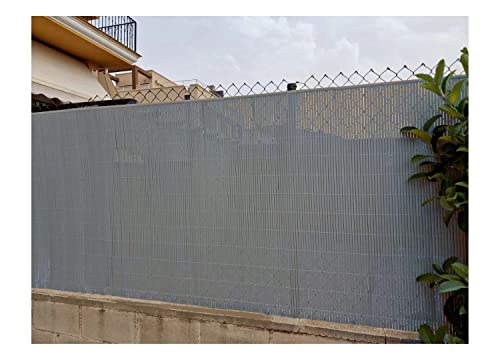JORON PVC Sichtschutzmatte | mit Zaunabdeckung | mit Montage-Set | 3 Farben | 7 Höhen | Verschiedene Längen | Garten Zaun Balkon Windschutz |100 x 300cm | Anthrazit von JORON