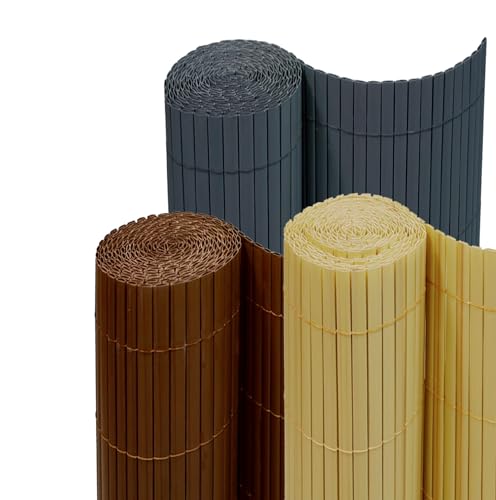 JORON PVC Sichtschutzmatte | mit Zaunabdeckung | mit Montage-Set | 3 Farben | 7 Höhen | Verschiedene Längen | Versteifungsdesign | Garten Zaun Balkon Windschutz | 90 x 300cm | Anthrazit von JORON